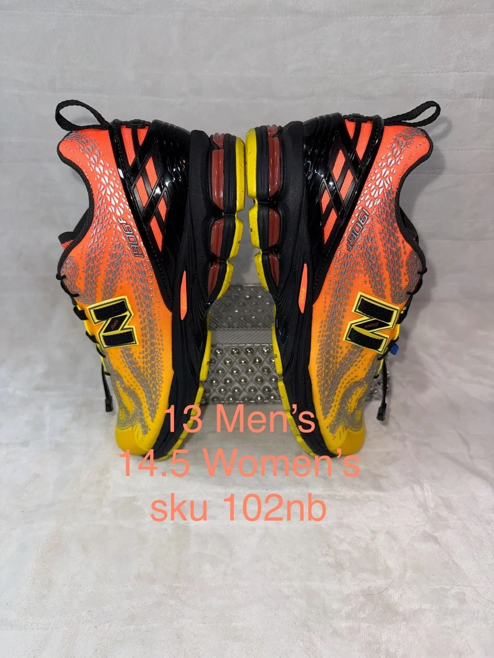 New Balance Lifestyle U1906F Men's 13, women’s 14.5 Shoes - Orange/Yellow/Black
